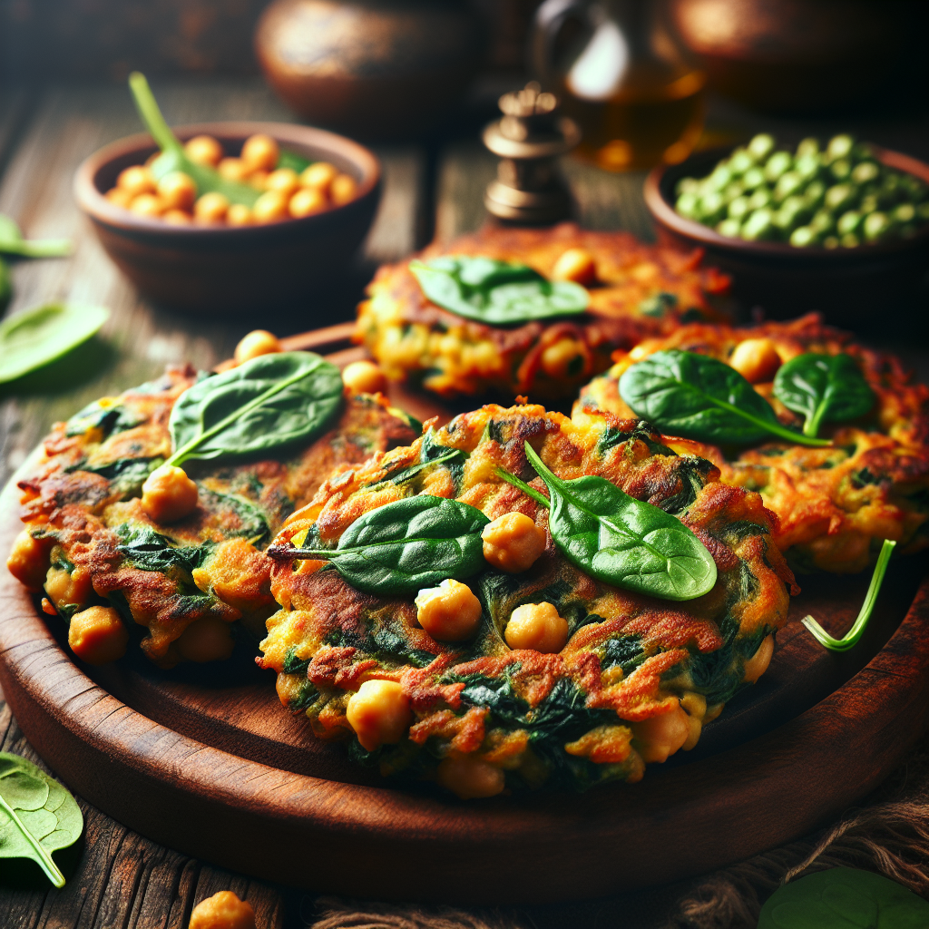 Crispy Chickpea and Spinach Fritters