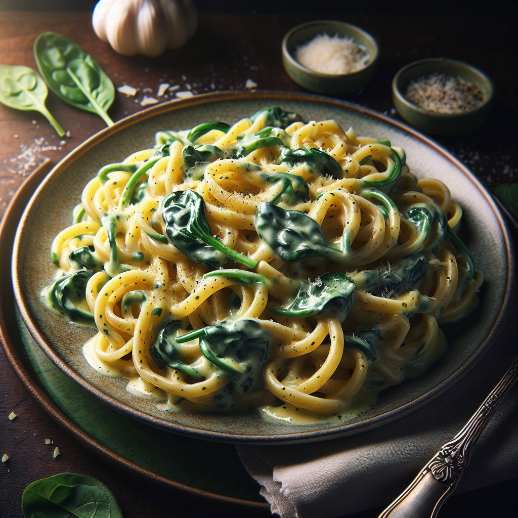 Creamy Garlic Spinach Pasta