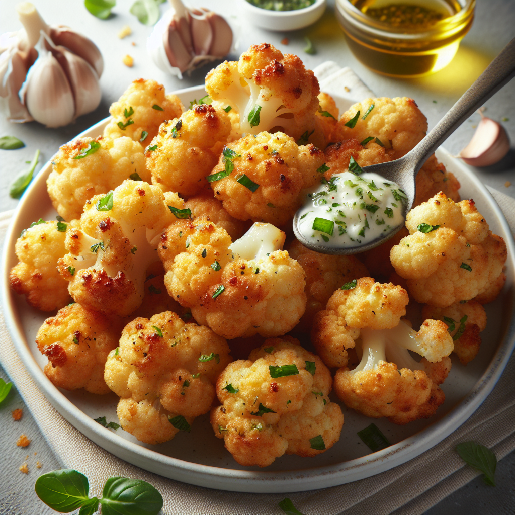 Crispy Garlic Herb Cauliflower Bites