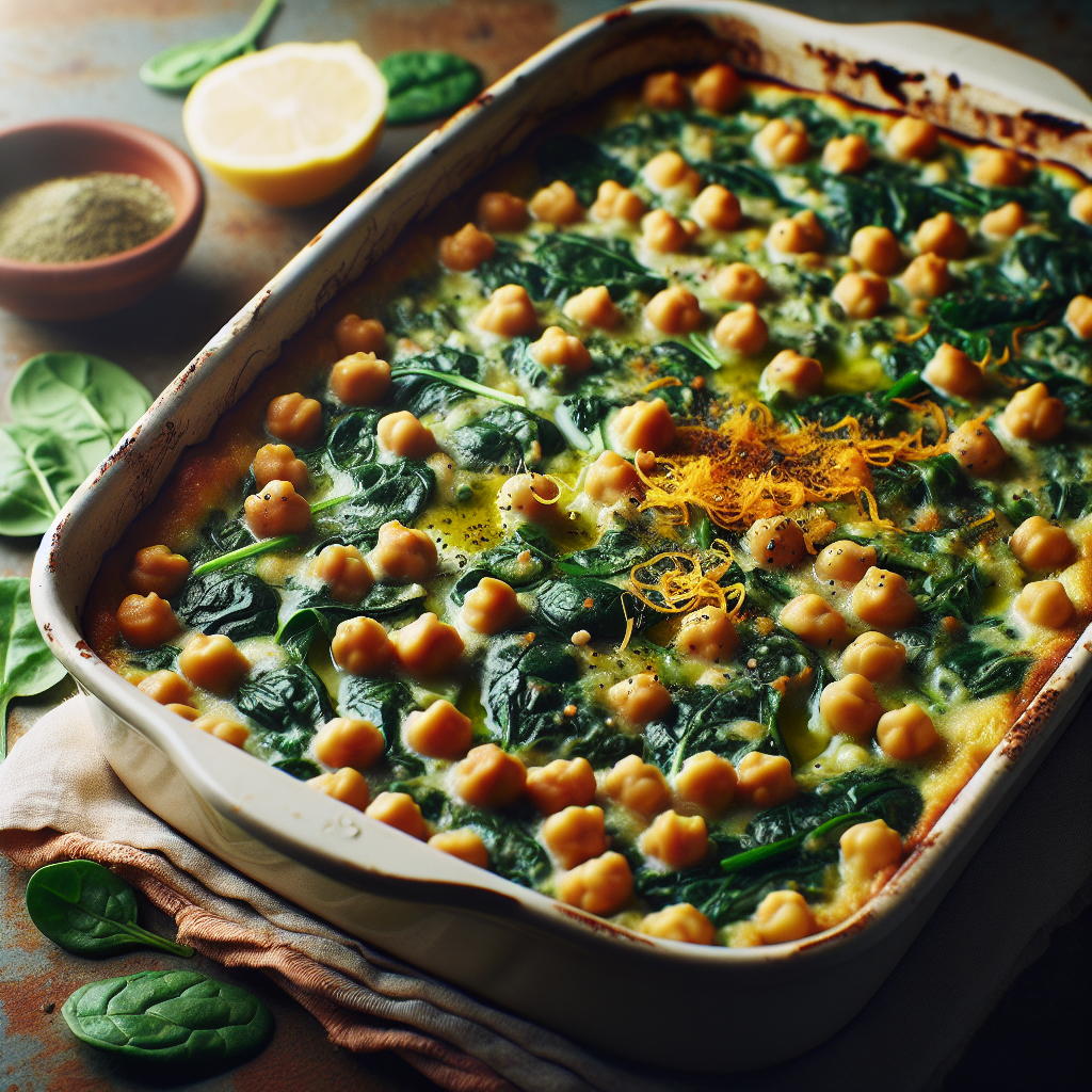 Zesty Chickpea & Spinach Bake