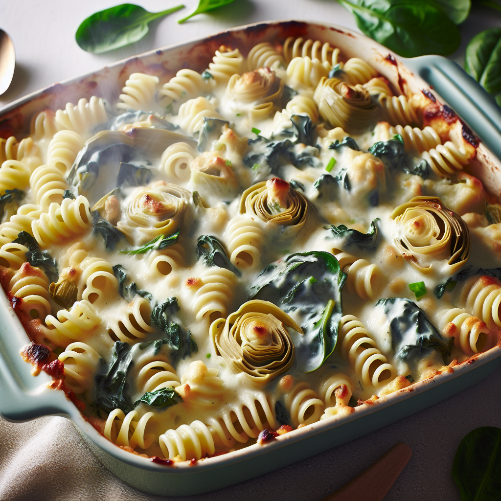 Creamy Spinach and Artichoke Pasta Bake