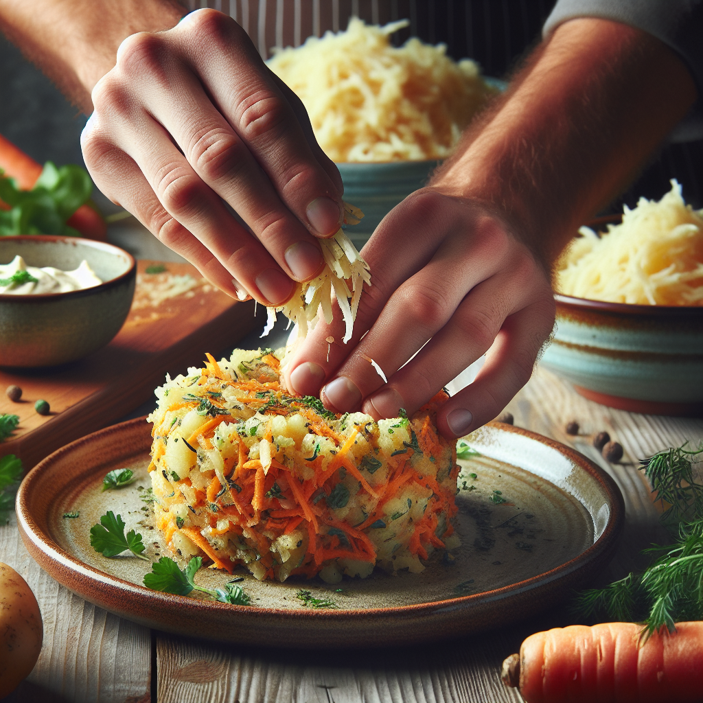 Herb-Infused Potato and Carrot Cakes