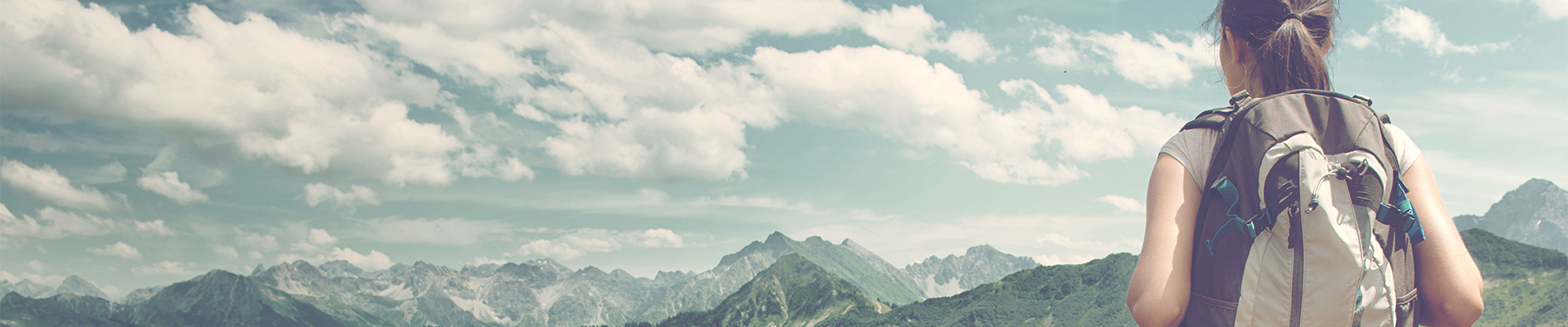 hiking with backpack
