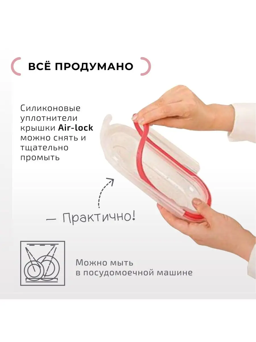 стеклянный контейнер для еды 2.1 л с крышкой