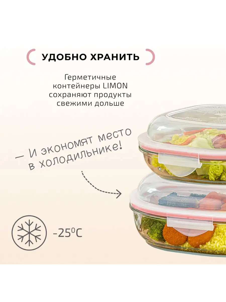 стеклянный контейнер для еды 1.25 л с крышкой
