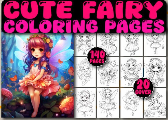 Cute Fairy Coloring Book Cover