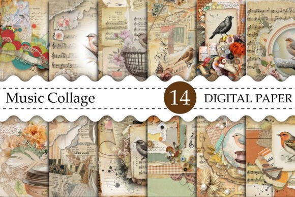 Vintage Music Collage Art