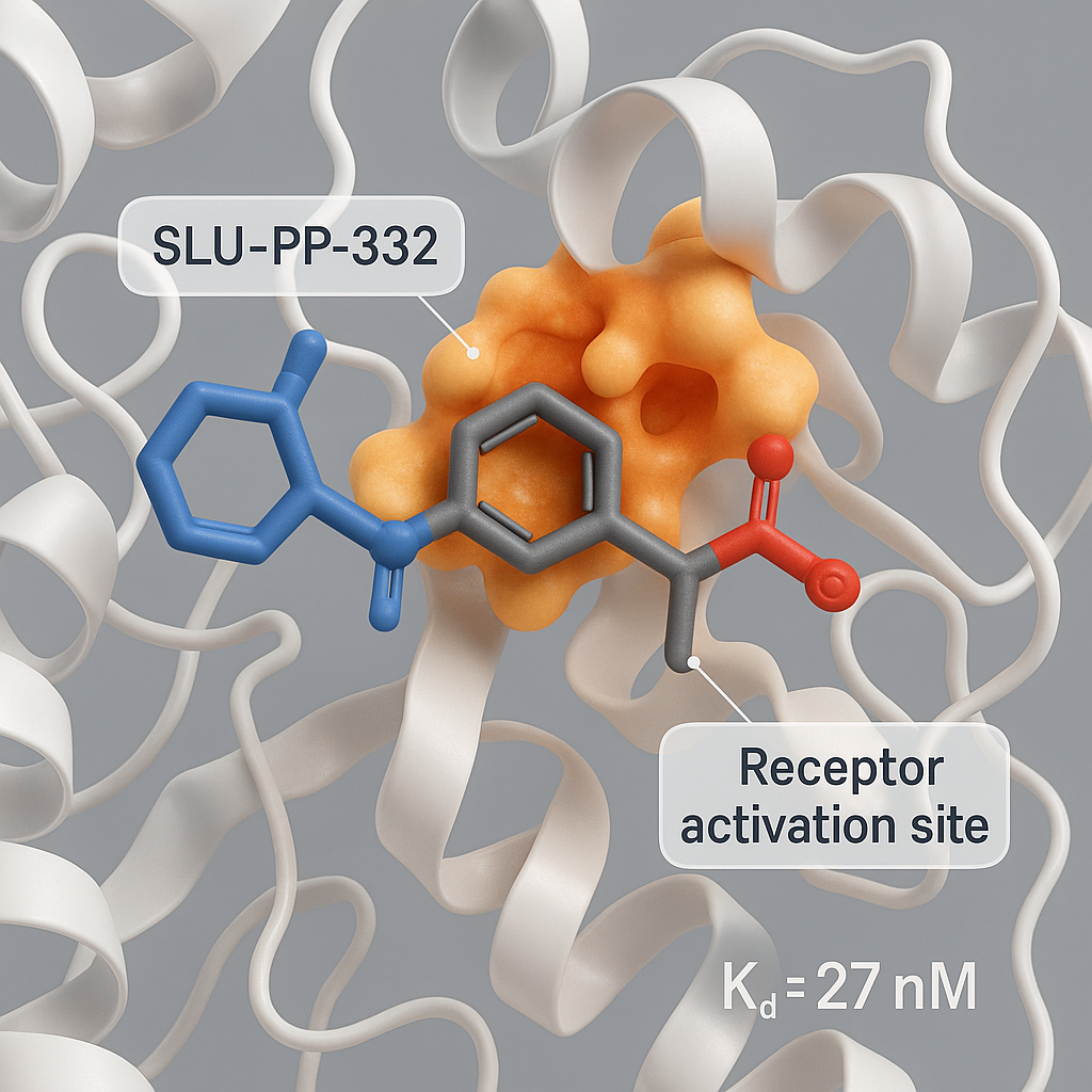 Molecular structure and signaling pathways of SLU-PP-332, an ERRα agonist