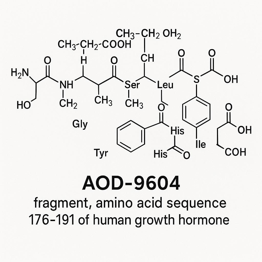 Molecular structure comparison between full-length GROWTH HORMONE RESEARCH and AOD-9604 peptide