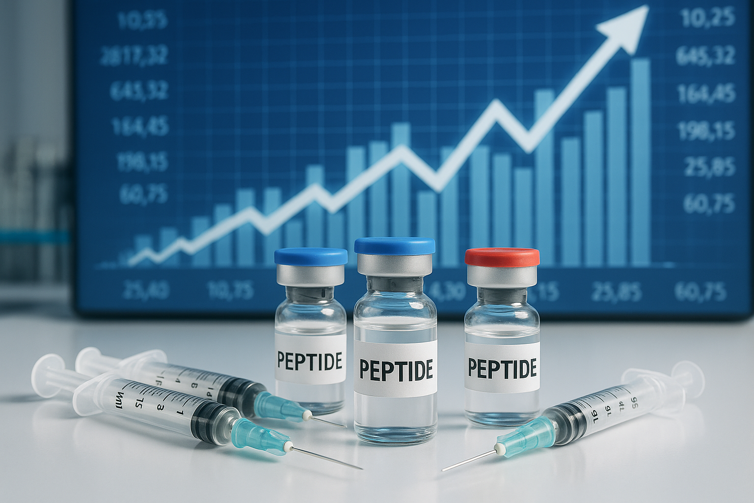 Diagram showing difference between peptide popularity and profitability
