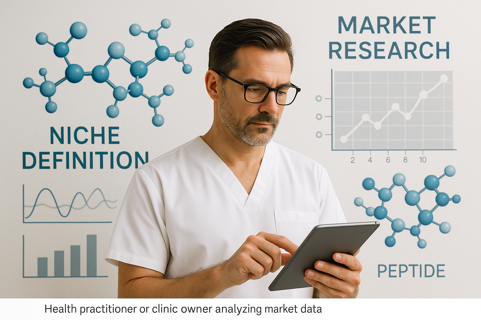 Diagram illustrating peptide market validation process