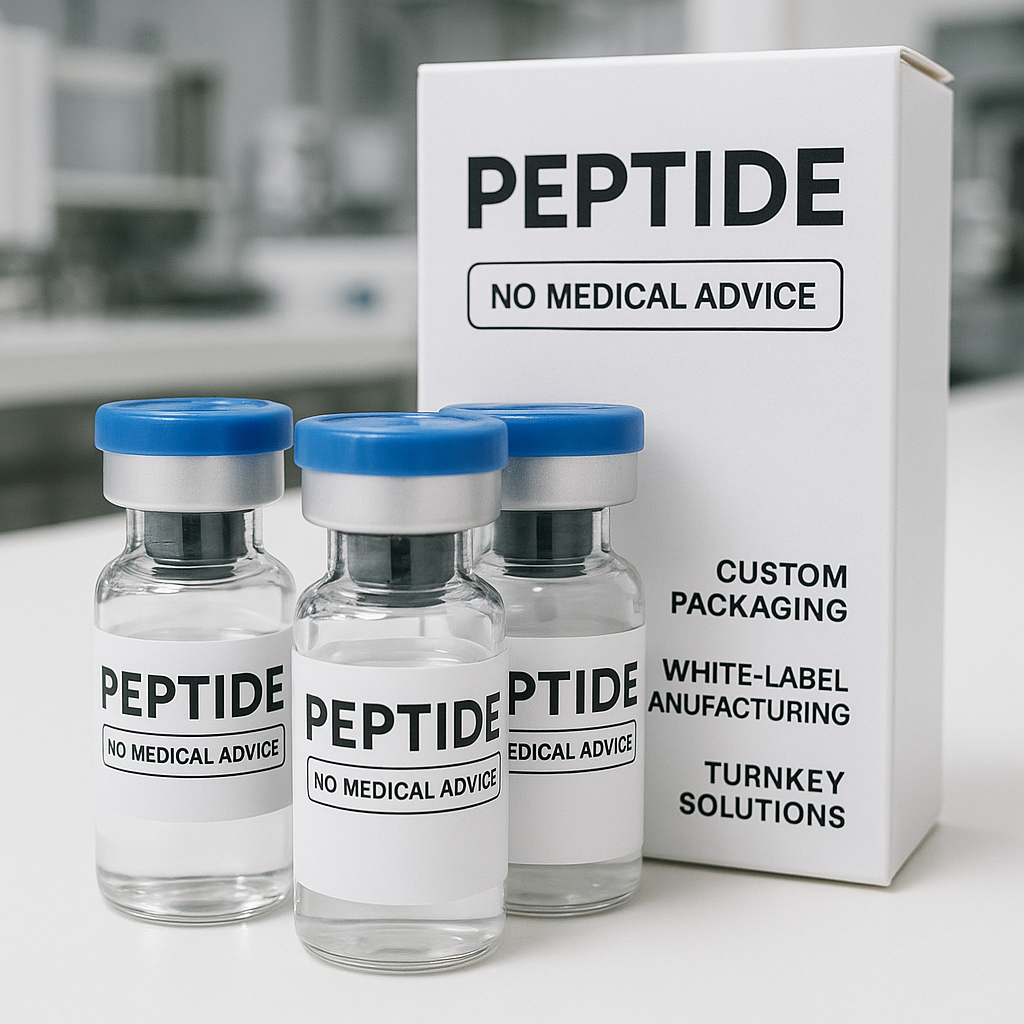 Example of research use only disclaimer on peptide packaging