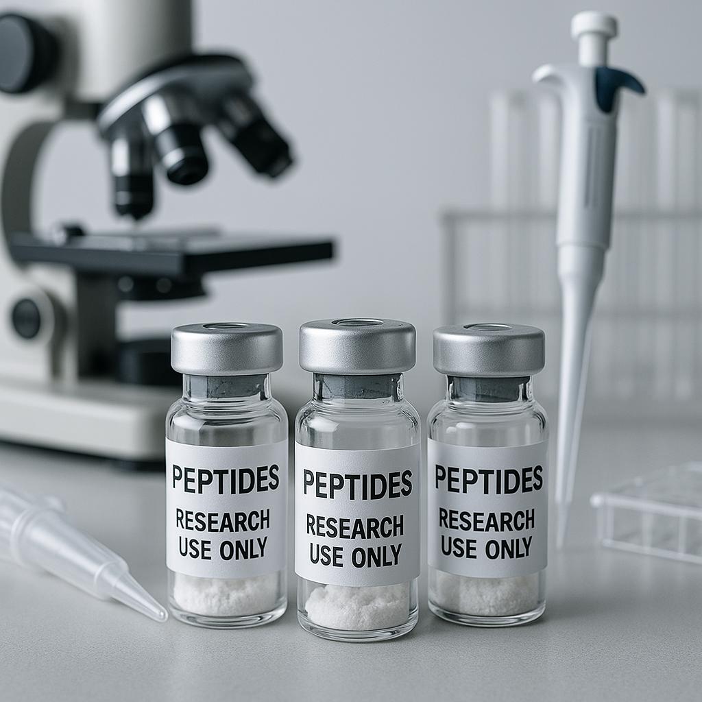 Example of compliant Research Use Only peptide labeling and packaging