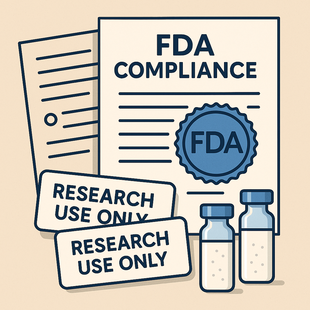 Laboratory setup with peptides for research use