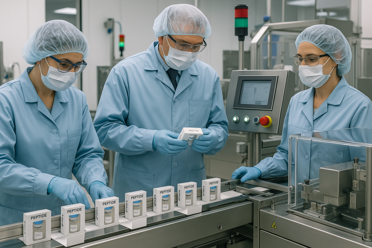 Peptide packaging with tamper-evident seal and labeling