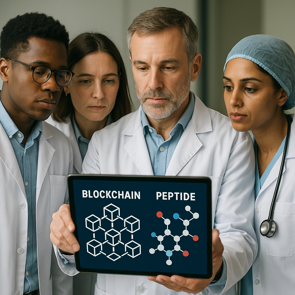 Diagram illustrating decentralized science principles and peptide research connections