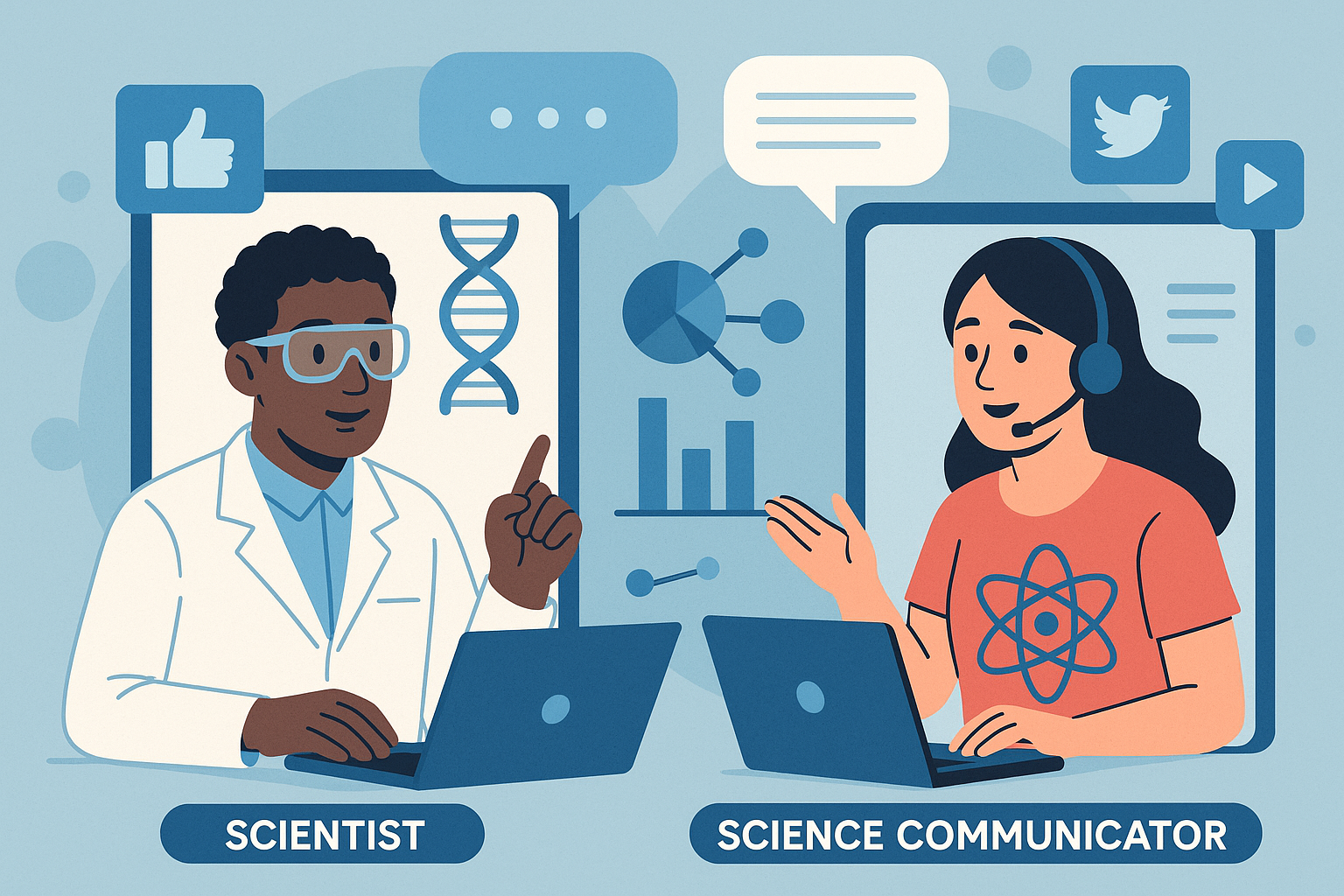 Collaboration between scientists and communicators using digital platforms