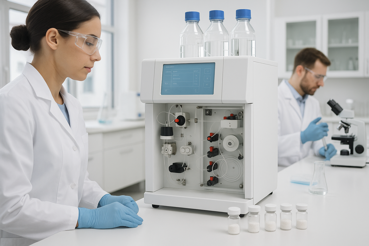 Future of Research-Grade Peptides Conceptual Illustration