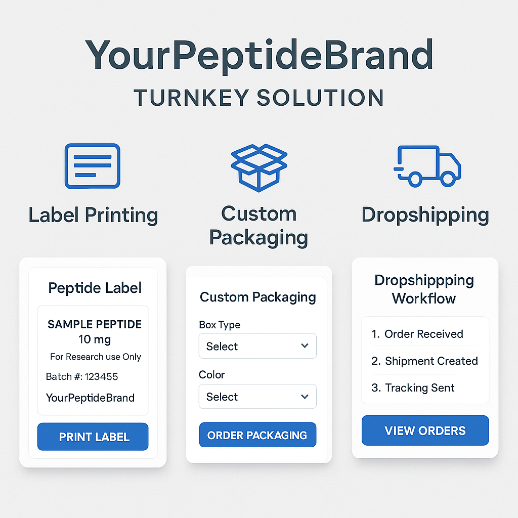 YourPeptideBrand packaging and compliance solutions overview