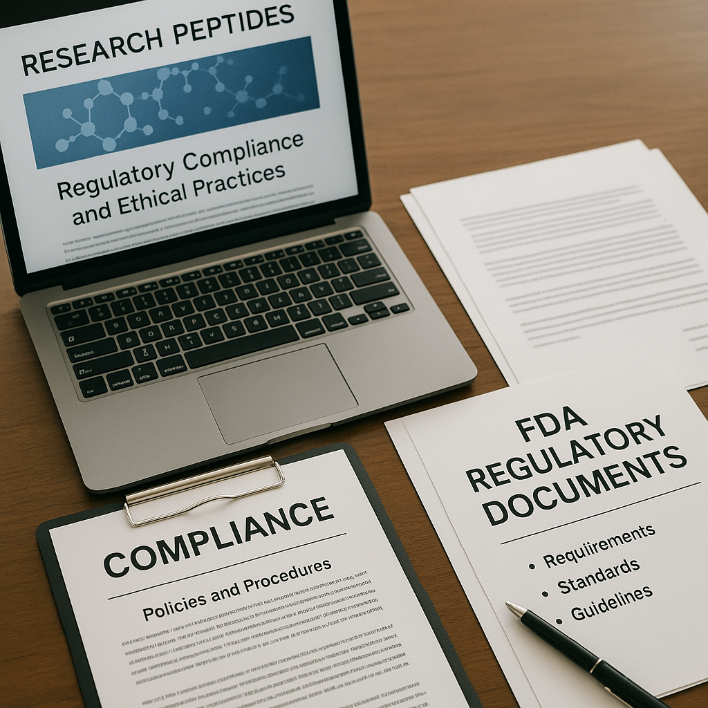 Peptide regulatory compliance workflow illustration