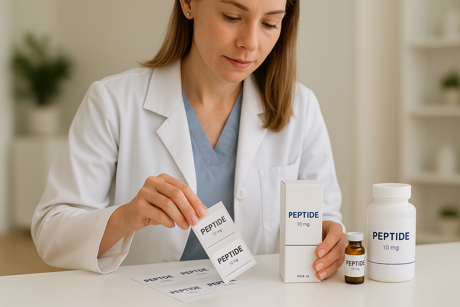 Diagram illustrating peptide business models including white-label, dropshipping, and turnkey services