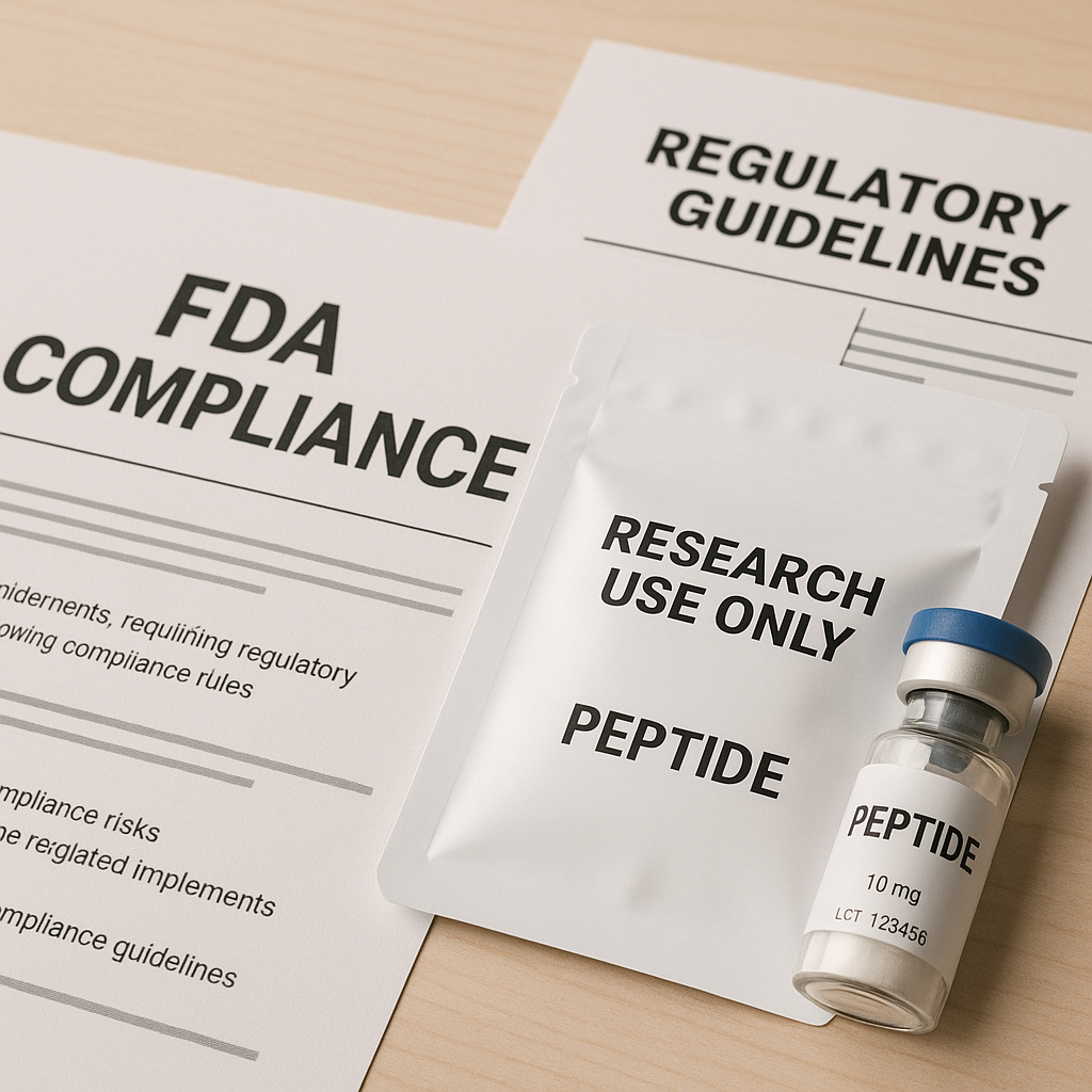 Example of compliant Research Use Only peptide packaging and labeling