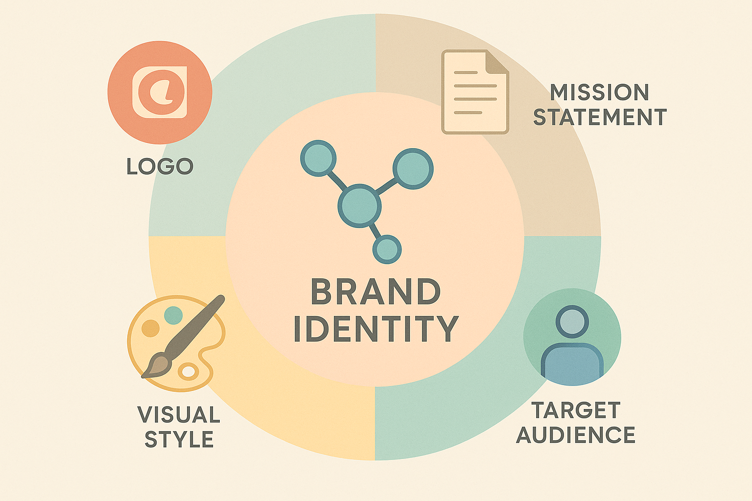 Brand Identity Wheel diagram for peptide brands