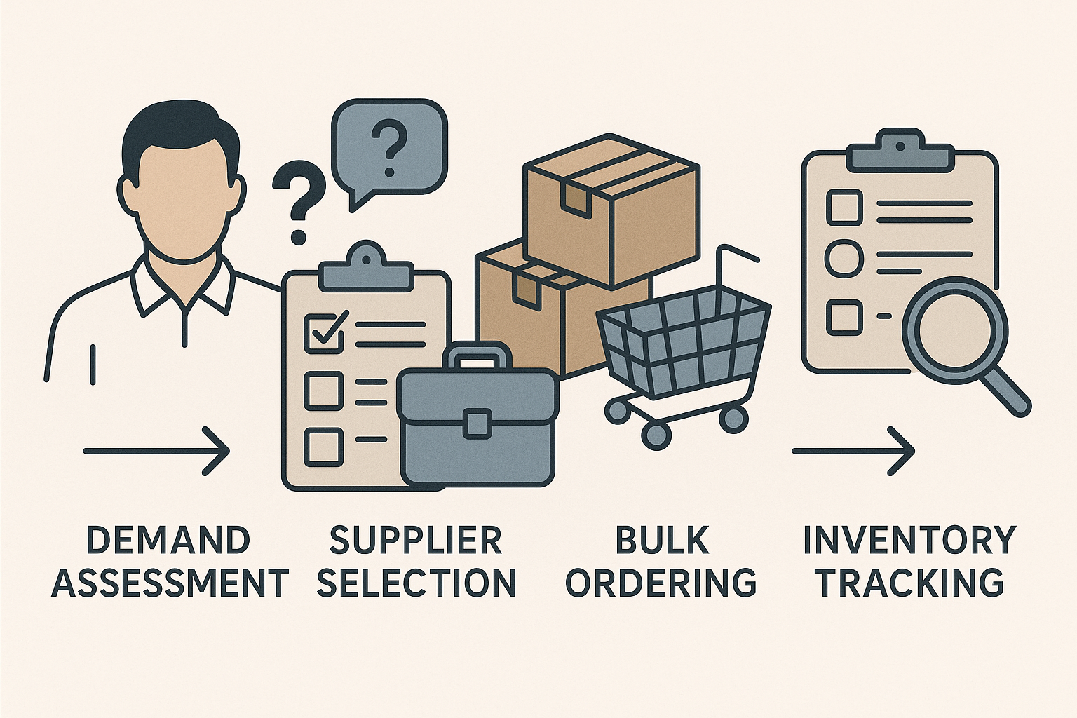 Procurement workflow diagram for peptide supplies
