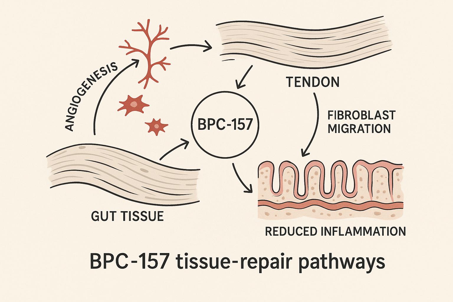 Diagram of BPC‑157 signaling cascades