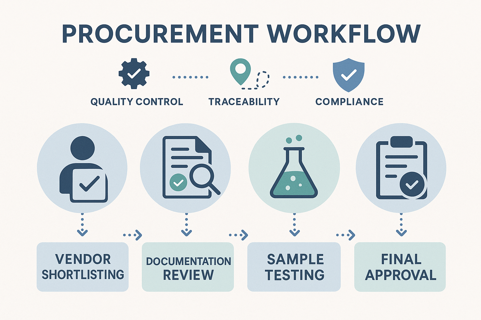 Traceability flowchart linking supplier documentation to study records