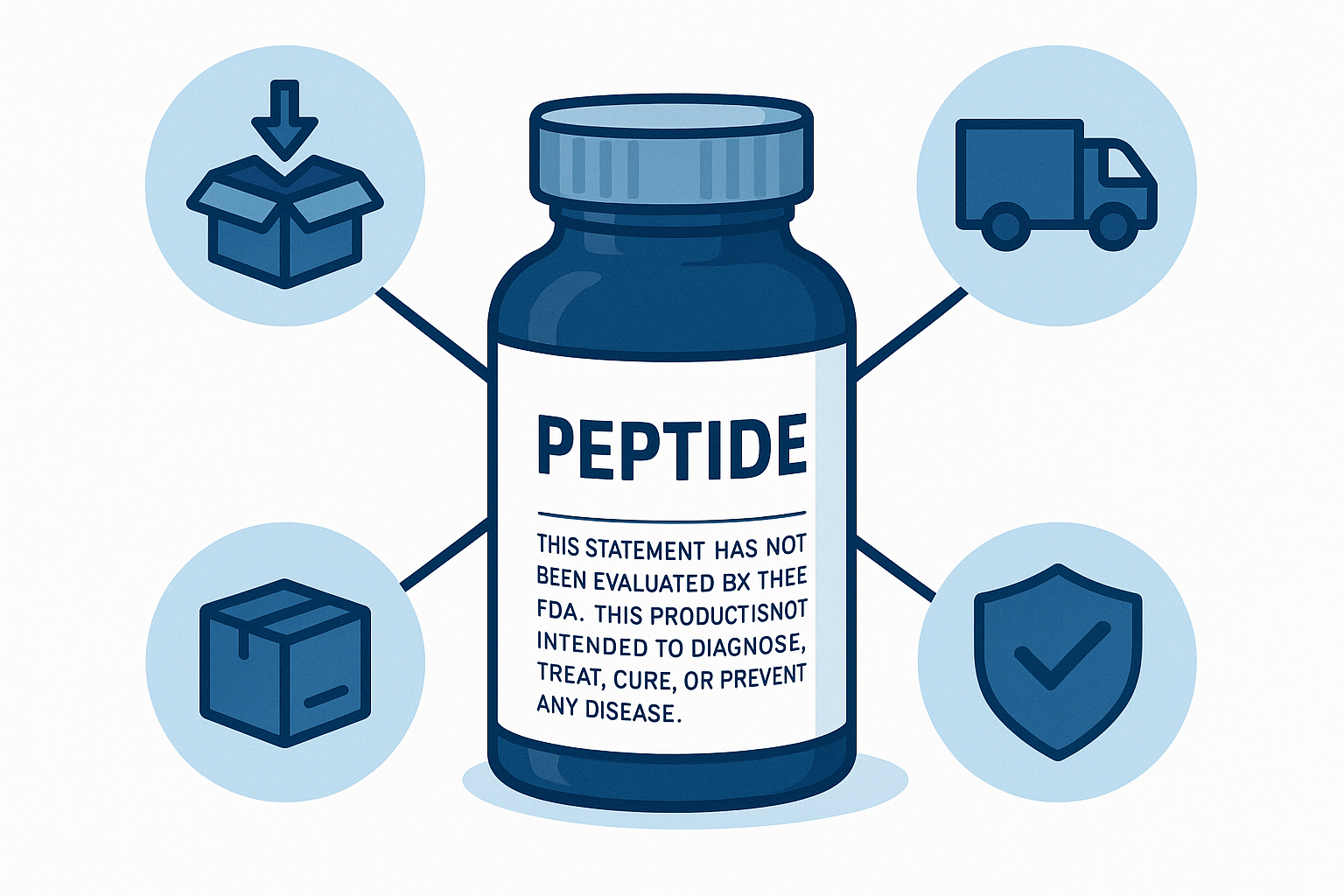 Compliant peptide bottle label layout