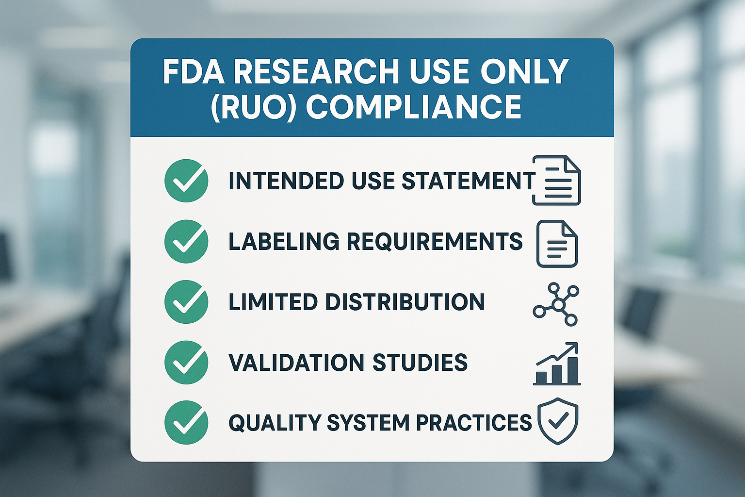 FDA RUO compliance checklist infographic