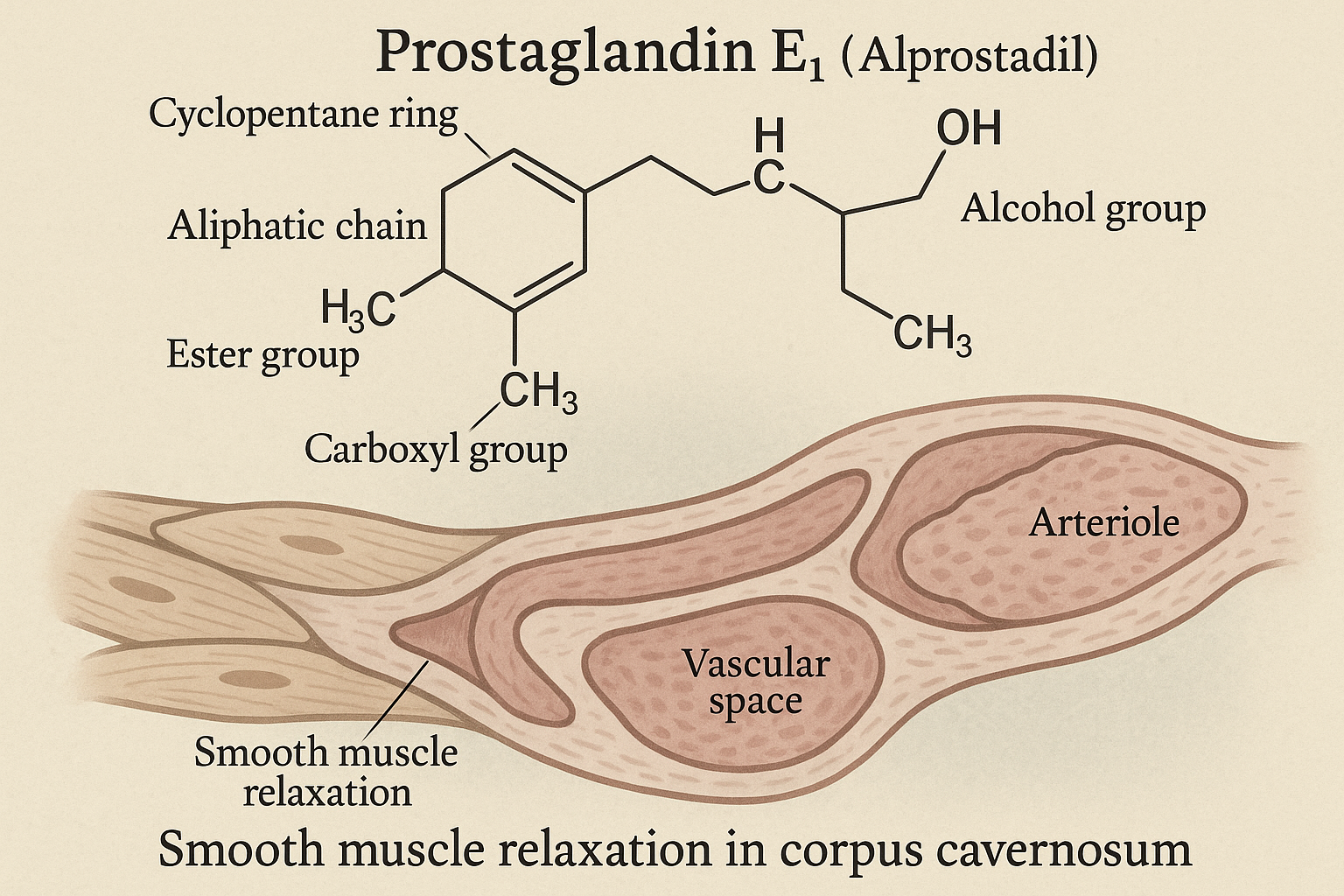 EP‑receptor signaling pathway for prostaglandin E1