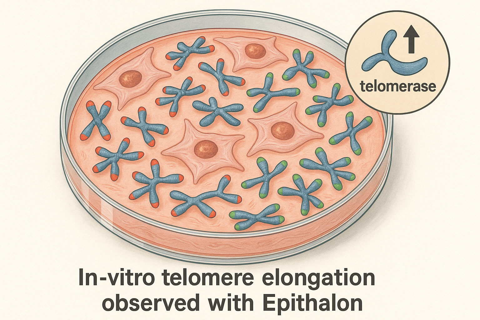 Diagram of Epithalon-induced telomerase activation pathway