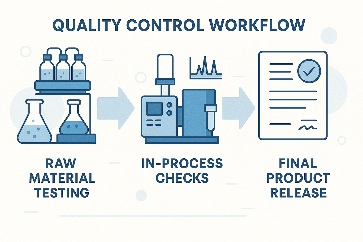 QC workflow infographic for peptide suppliers