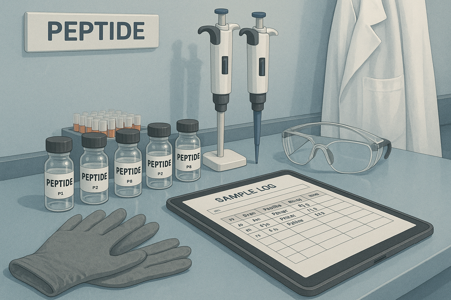 Dedicated peptide handling workstation layout