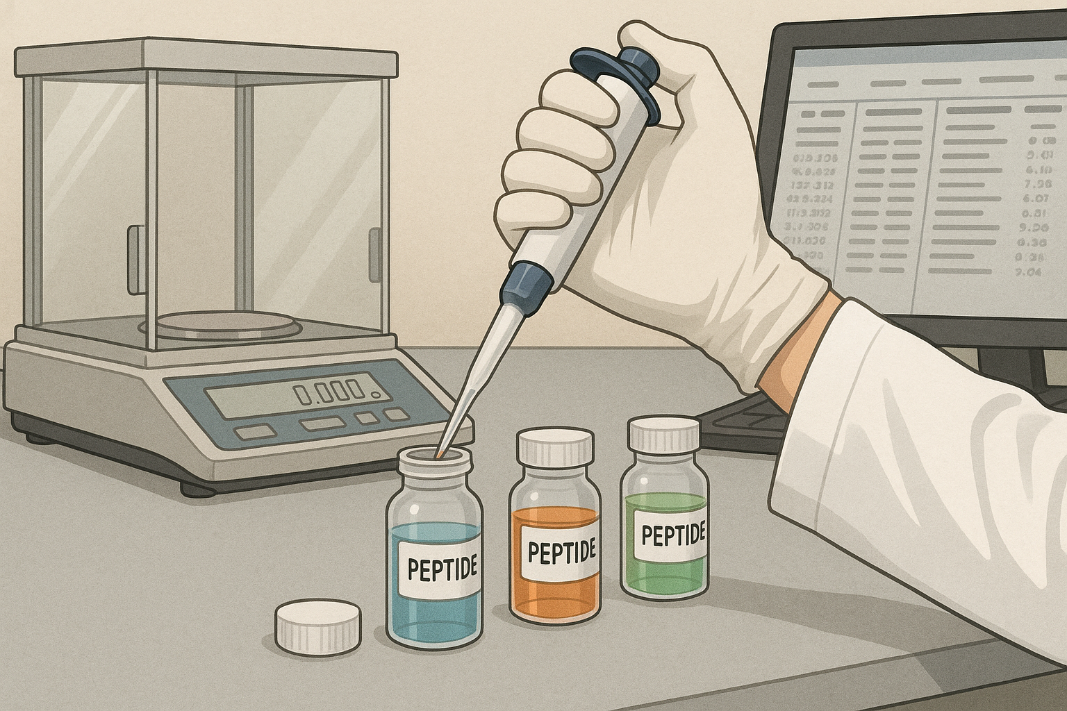 Barcode and RFID labeling workflow for peptide samples