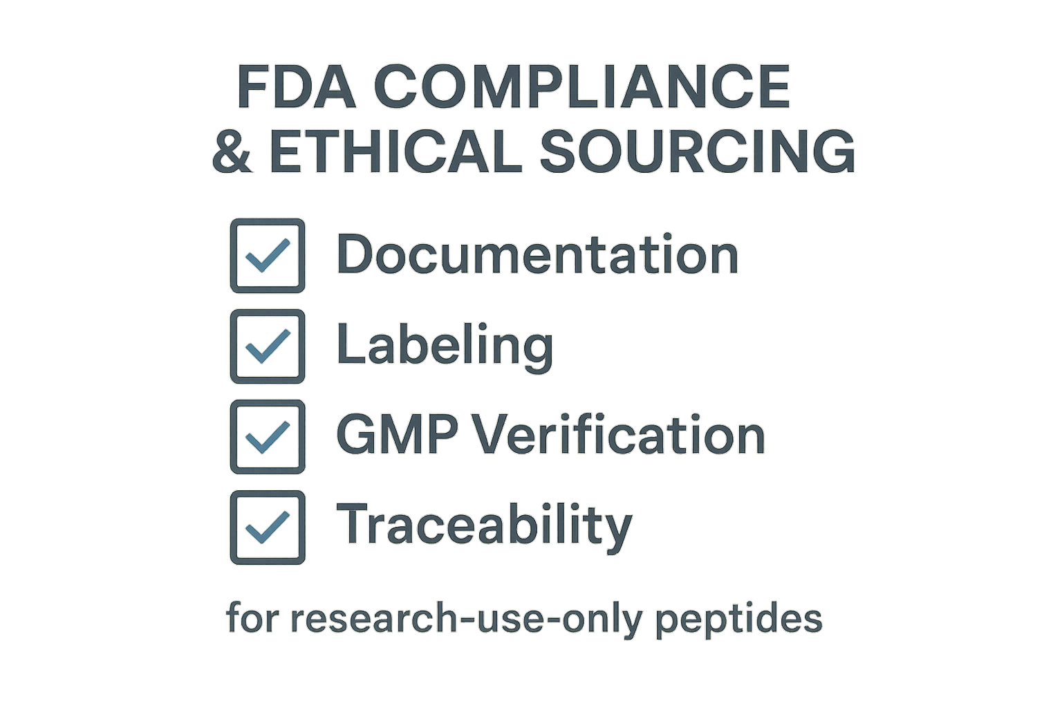 Compliance checklist for peptide procurement
