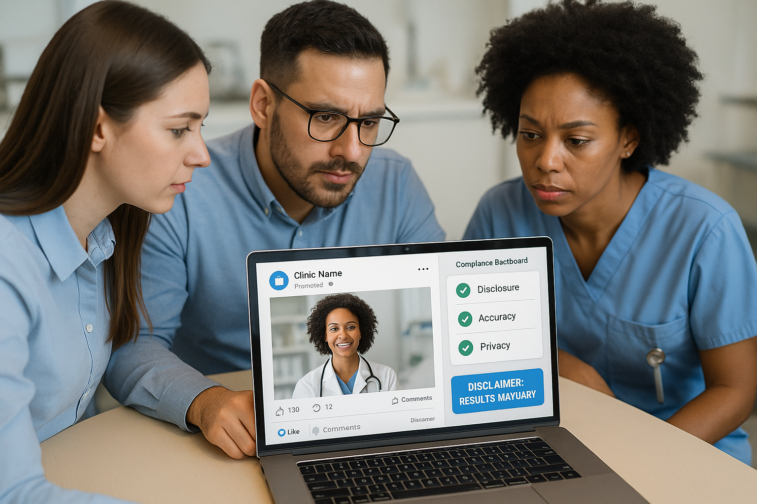 Compliance infographic checklist with green checks and red Xs