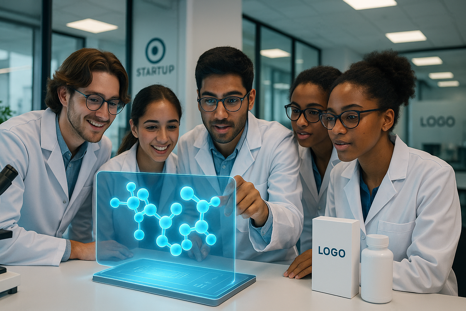 Holographic peptide model and packaging mock-up