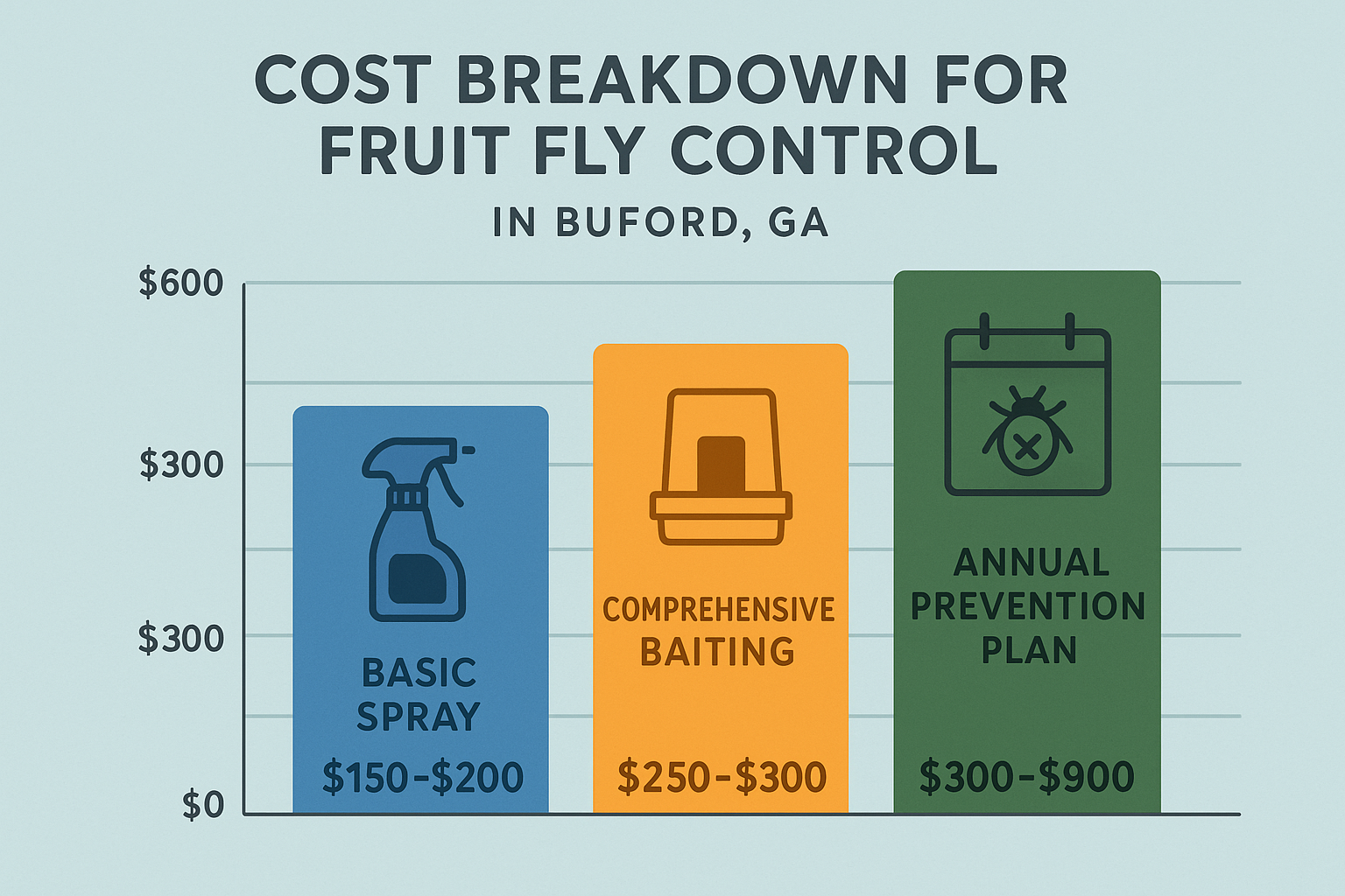 Cost comparison of Anthem Pest annual and quarterly fruit fly prevention plans versus Georgia average