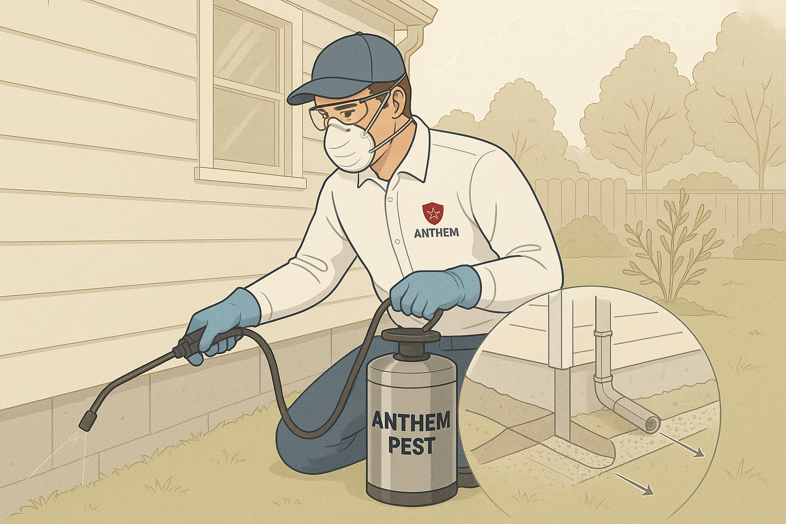 Anthem Pest technician performing an IPM inspection