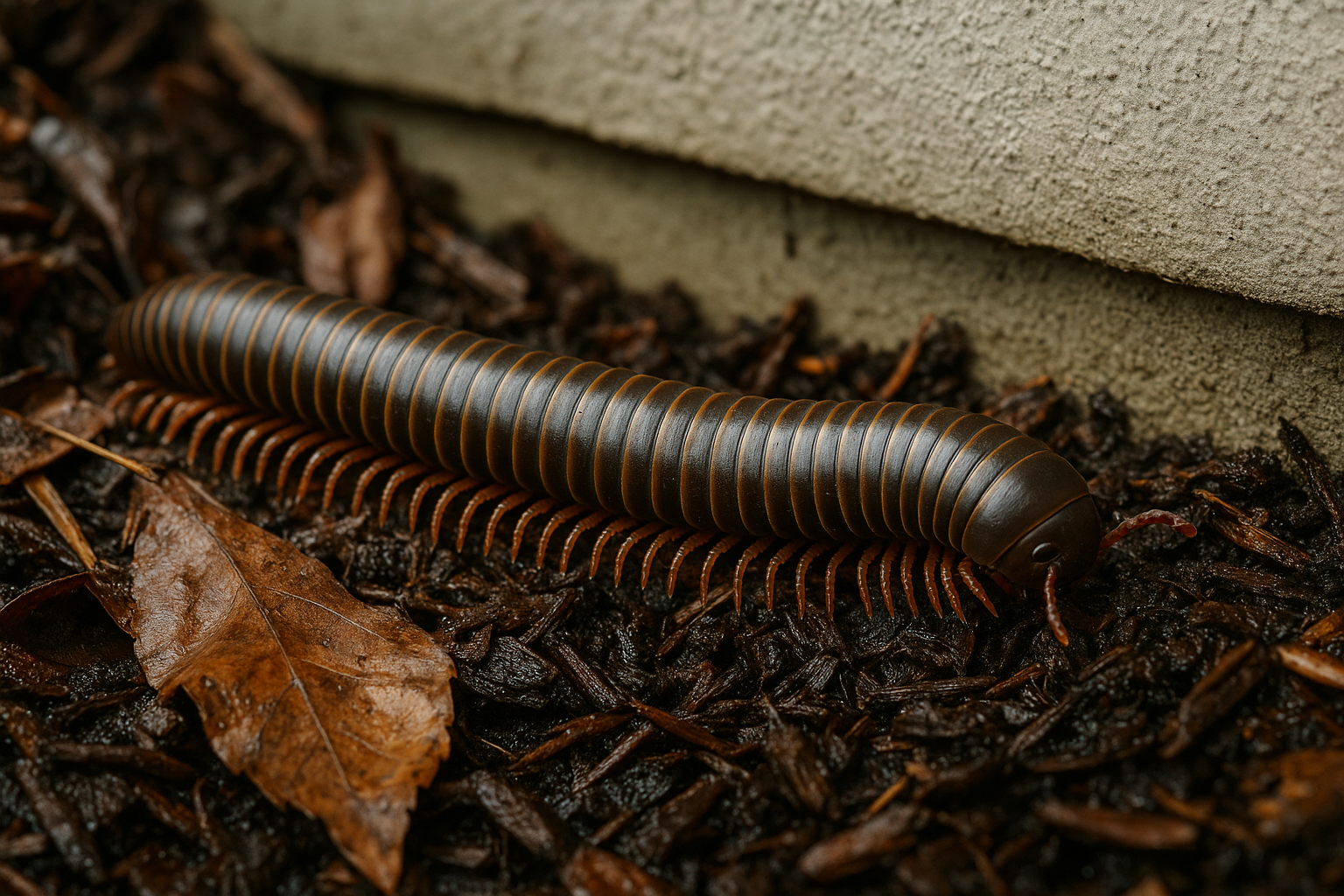 Technician applying a perimeter barrier around a home in Decatur