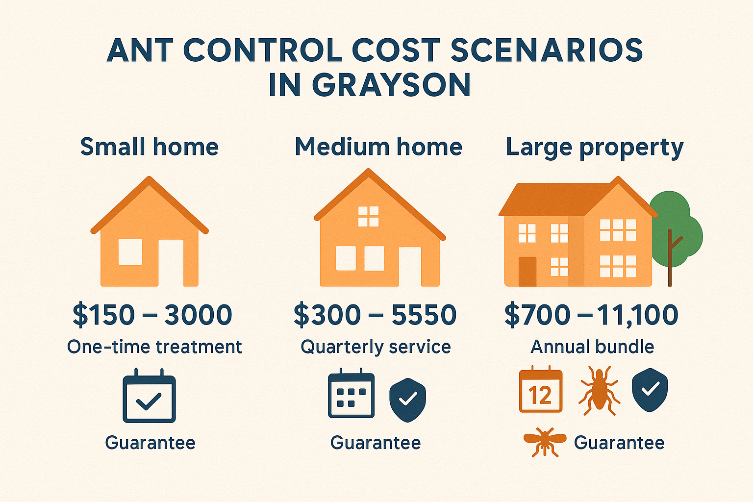 Ant control pricing tiers for Grayson homes