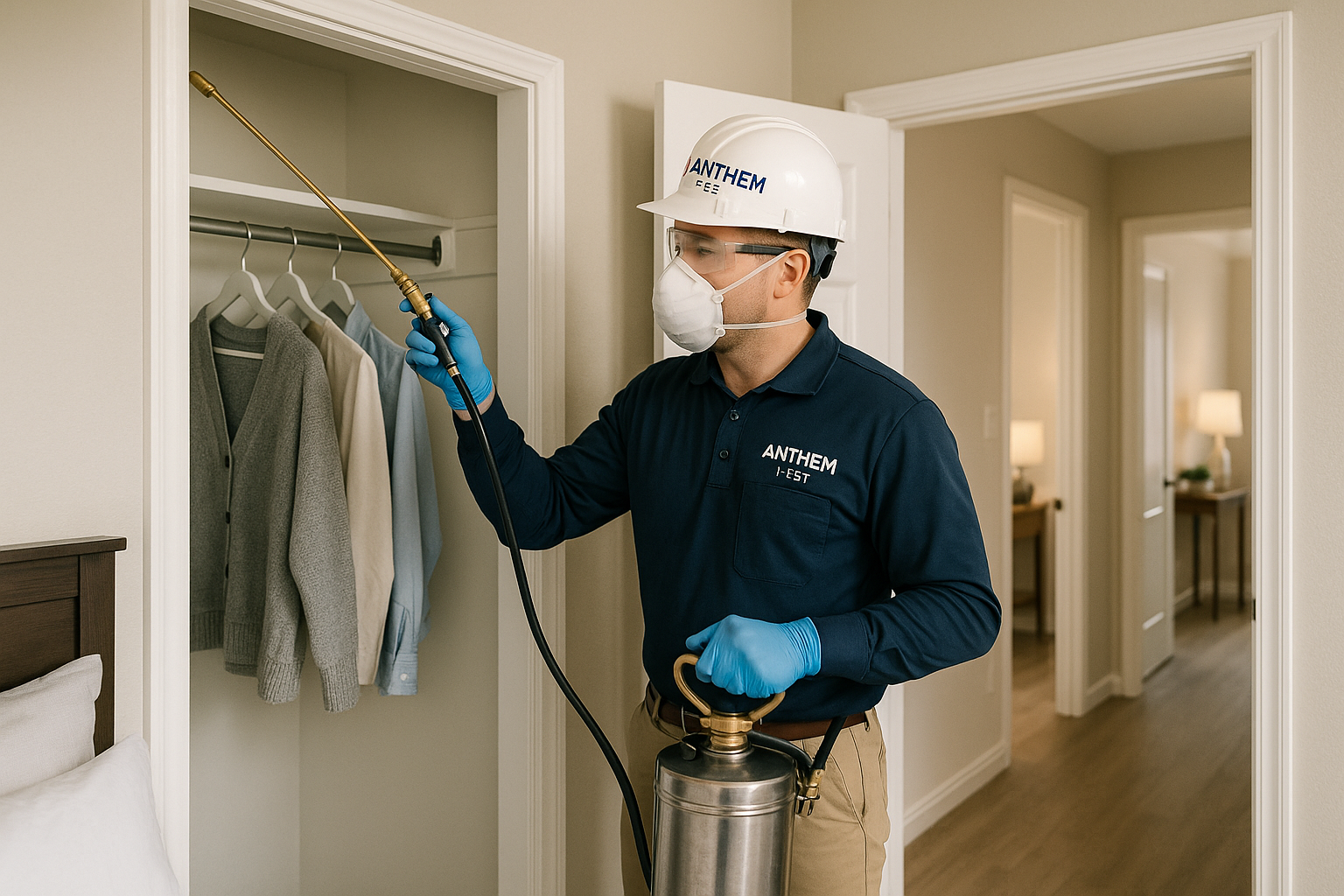 How much does moth control cost in Grayson, Georgia? 4 Technician applying heat treatment to a pantry
