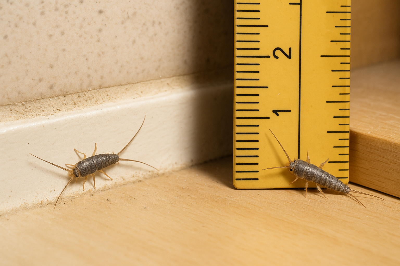 Silverfish illustration showing shape and size