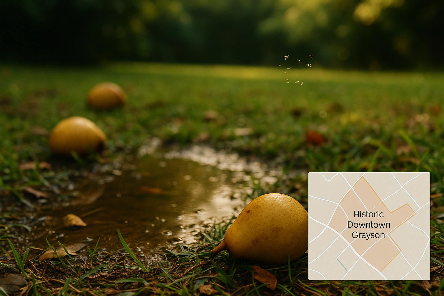 Gnat activity around a backyard patio in Grayson, GA