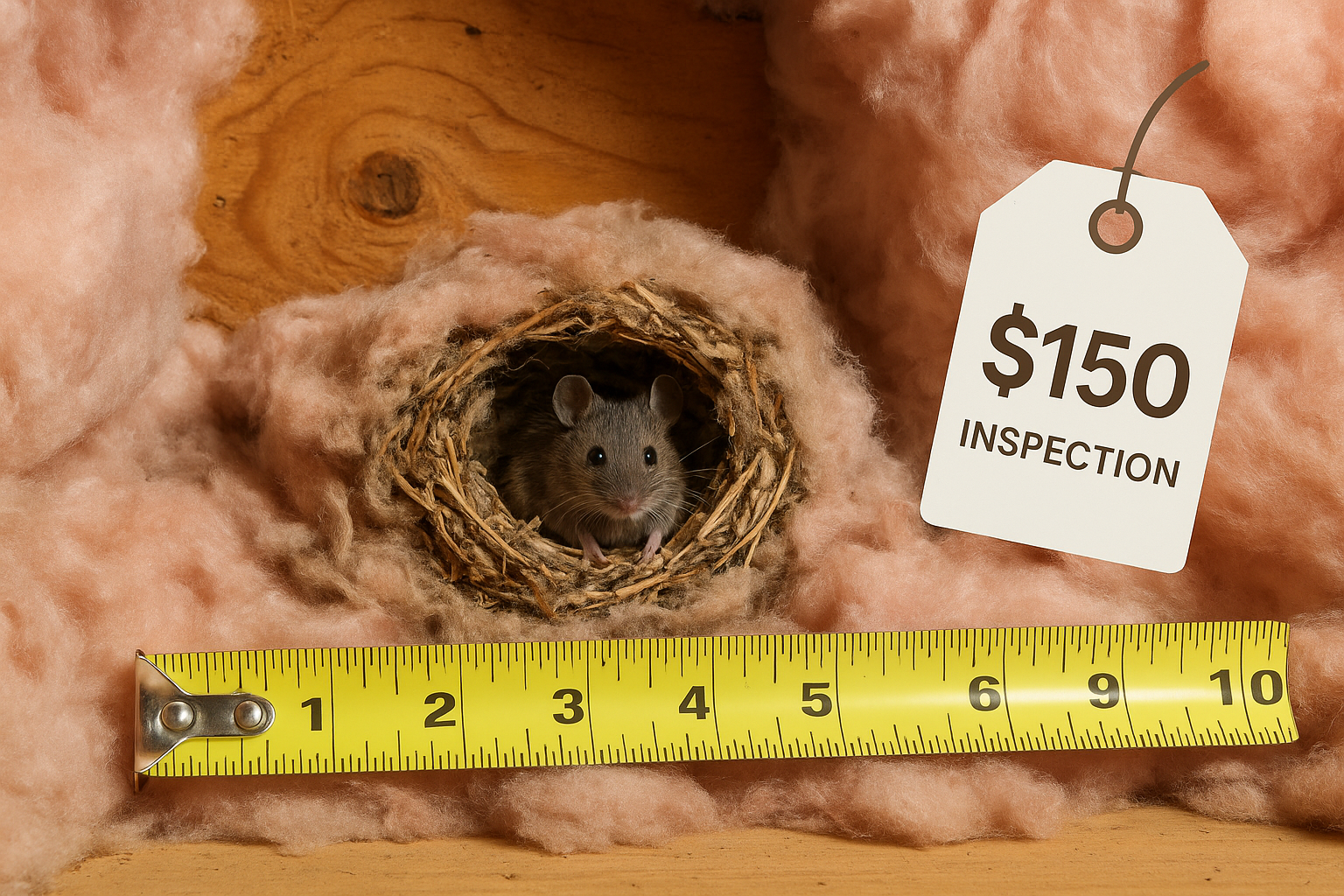 Diagram showing mouse entry points and treatment zones in a typical home