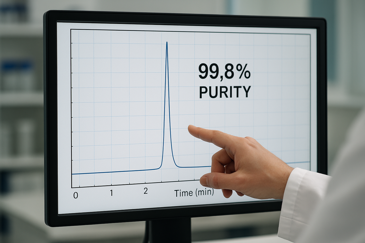 High‑performance liquid chromatography chromatogram showing peak purity