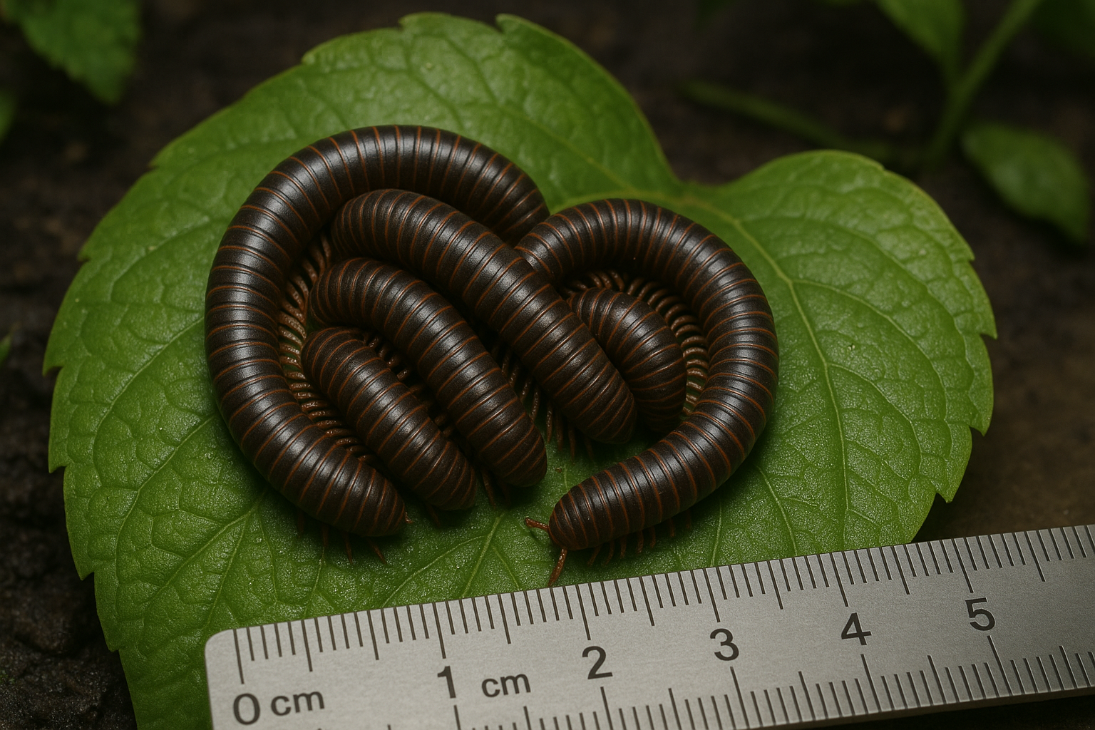 Millipedes clustered near a home entrance after heavy rain